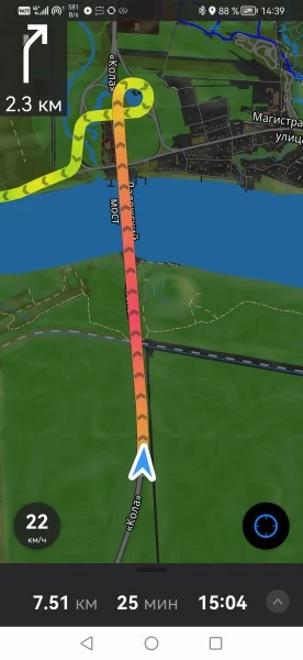 Guru Maps Pro в режиме велосипедной навигации